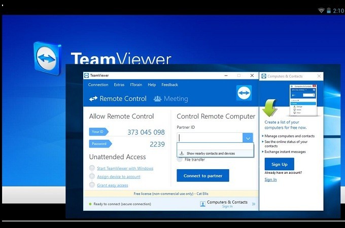 TeamViewer proyectar pantalla