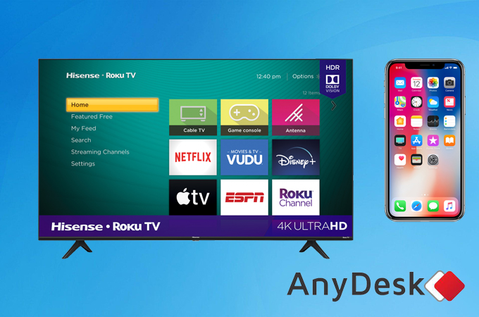 connecter iPhone à une TV hisense via anydesk