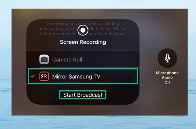 Screen mirroring iPhone 12 to Samsung TV