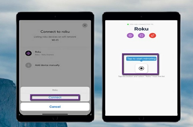 transmitir iPad para Roku