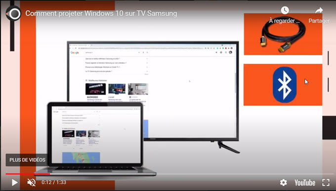 projeter windows 10 sur samsung tv