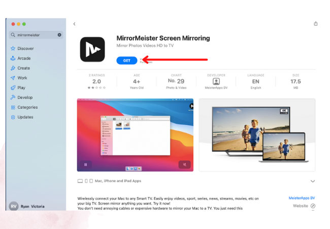 Mirror Mac to Sony TV by downloading mirrormeister