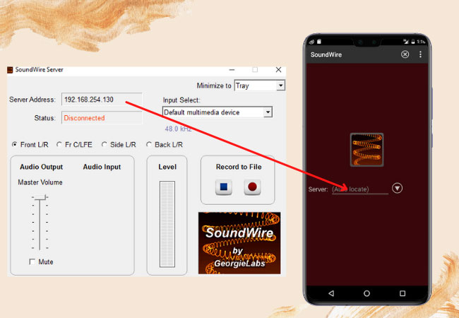 Stream PC audio to Android device using soundwire