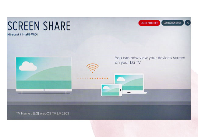 Connect PC to LG smart TV using lg screenshare