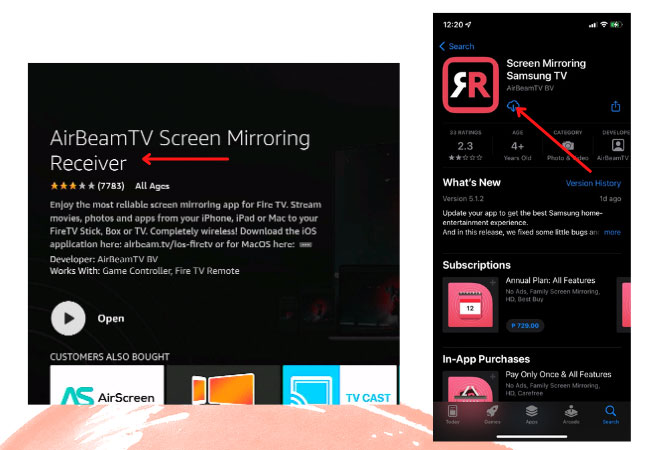 Screen mirroring iPhone or Android Phone to Toshiba TV via airbeamtv
