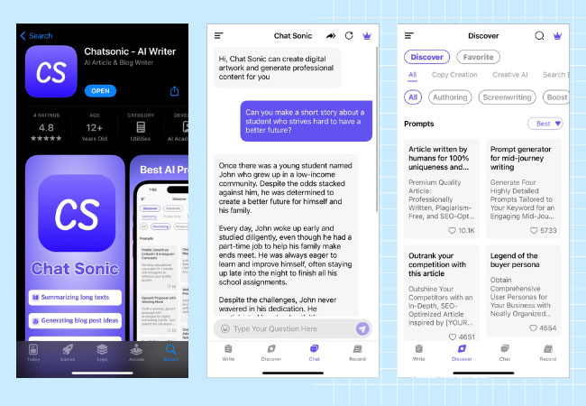 chatbot app for iphone  chatsonic