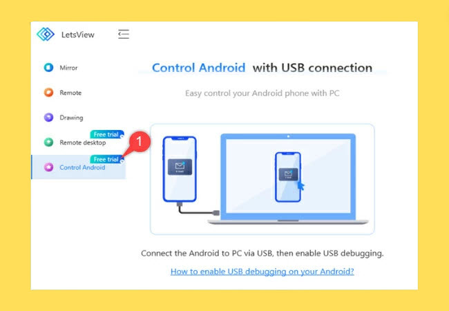 letsview control android on pc