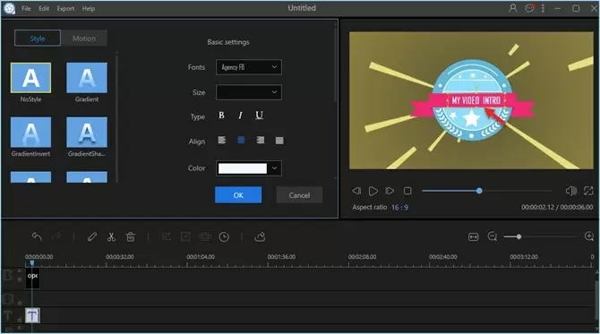 edit video intro text with ApowerEdit