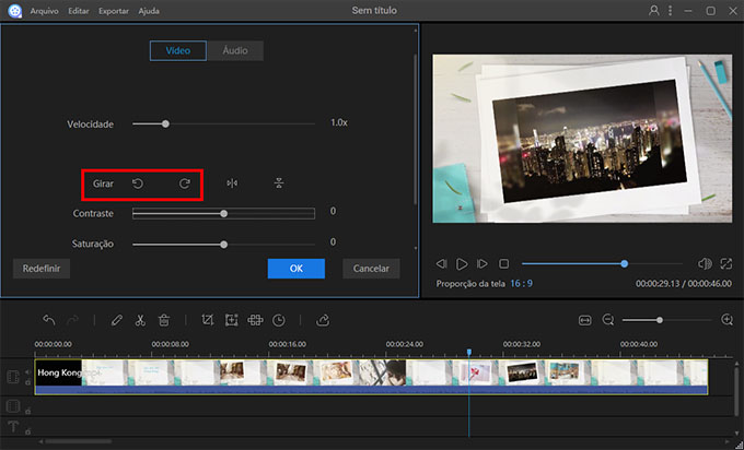 gire o vídeo com o ApowerEdit