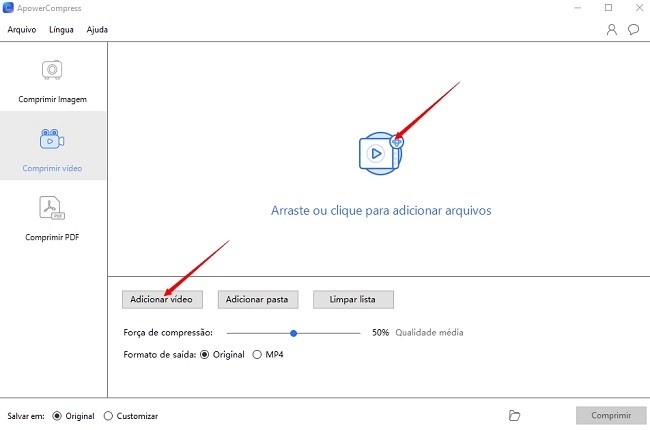 como comprimir vídeo em desktop