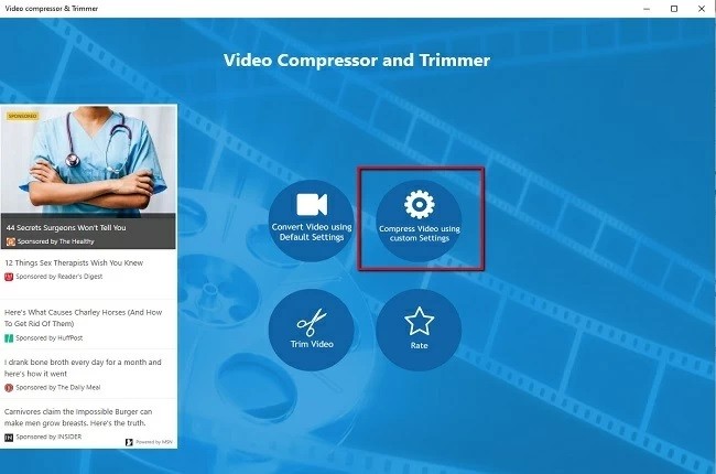 como comprimir vídeo usando video compressor and trimmer