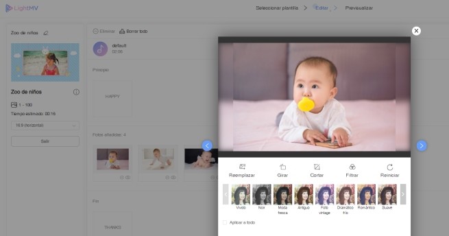 hacer un álbum para bebés lightmv