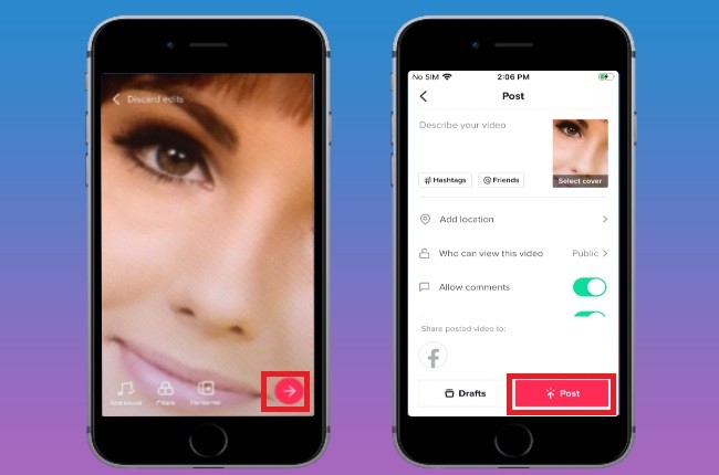how to get face tracking on tiktok