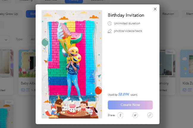 Create birthday card with photo lightmv template