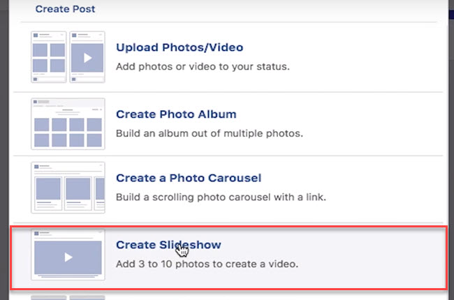 how to make a photo video on facebook