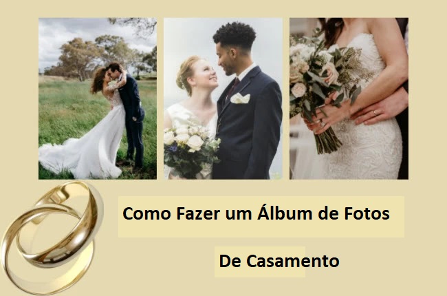 álbum de fotos de casamento