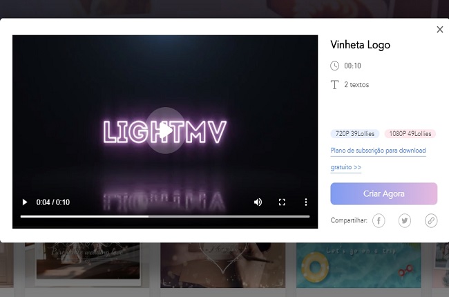 light mv after effect vinheta logo