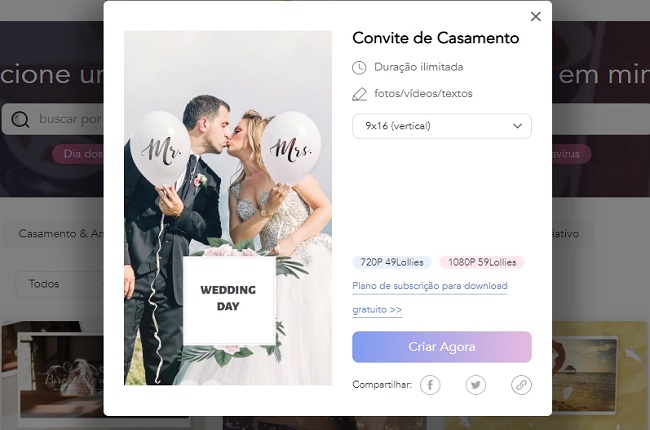 modelos de convite de vídeo de casamento whatsapp