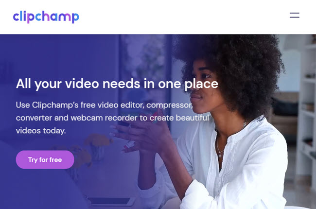 clipchamp homepage