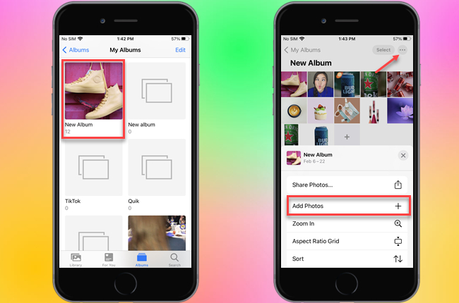 how to make photo album on iphone