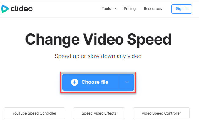 speed up video with clideo