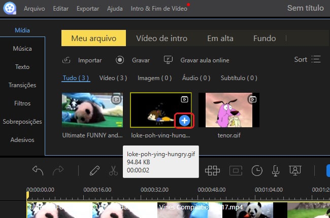 beecut adicionar vídeo gif