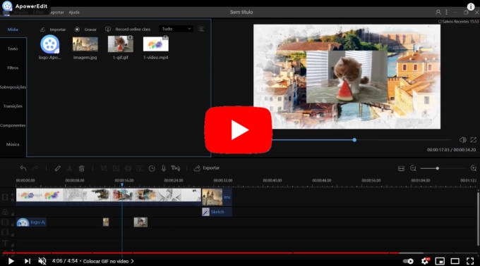 Como Colocar GIF no Vídeo pelo ApowerEdit