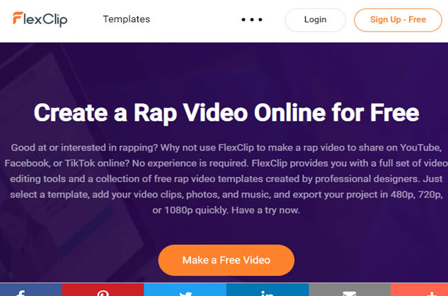 make a rap video using flexclip