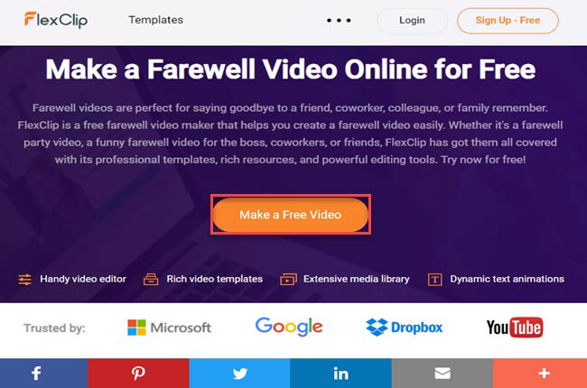 how to make a farewell video with flexclip