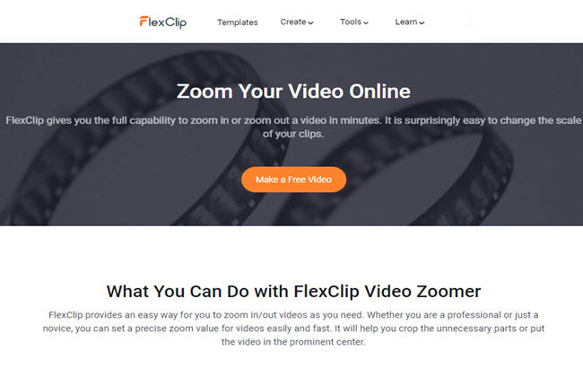video zoomer named flexclip
