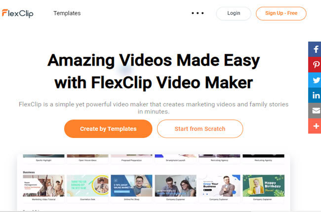 movie maker online named flexclip