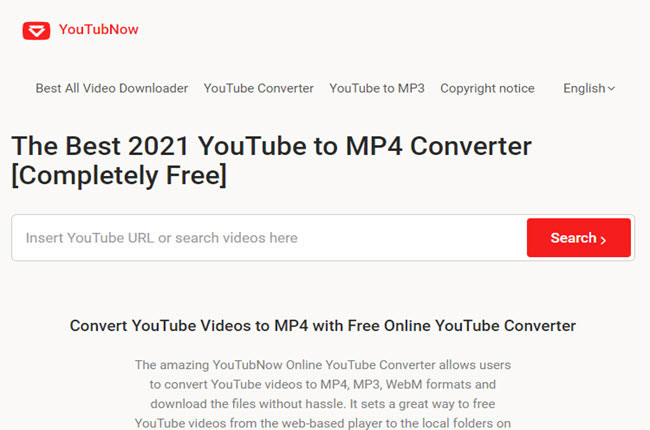 youtube to webm converter named youtubnow