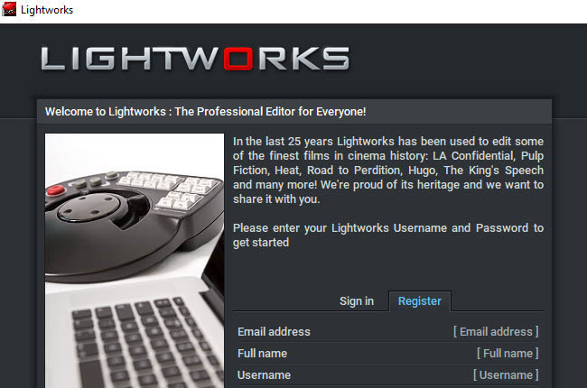 mov editors named lightworks