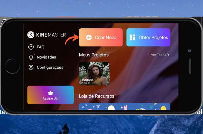 interface kinemaster silenciar som iphone