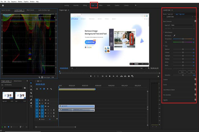 change color of video with adobe