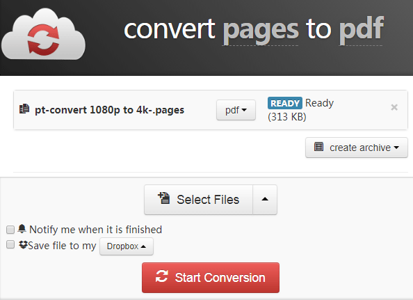convert pages files to pdf