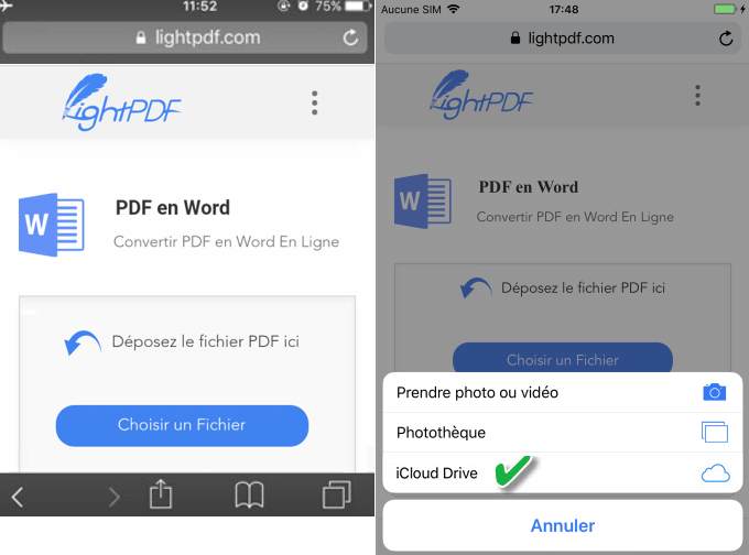 convertir pdf en word sur ios 10