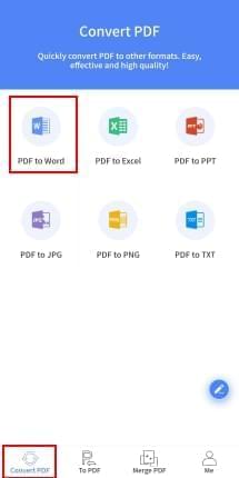 go to PDF to Word Tab
