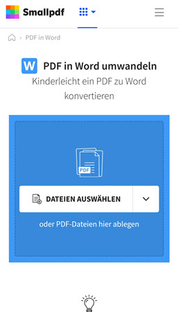 iPhone PDF auf Smallpdf in Word umwandeln