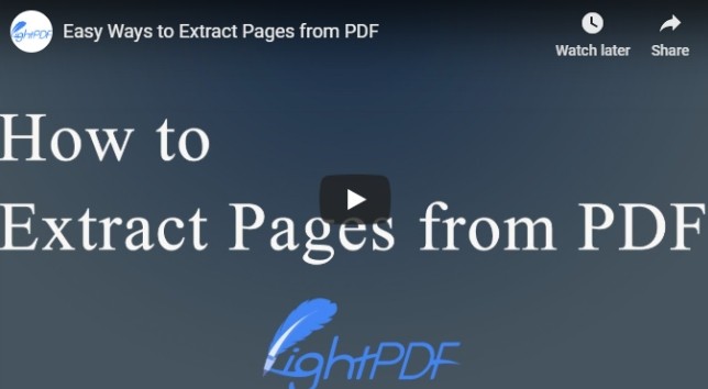 Video for Extracting PDF Pages