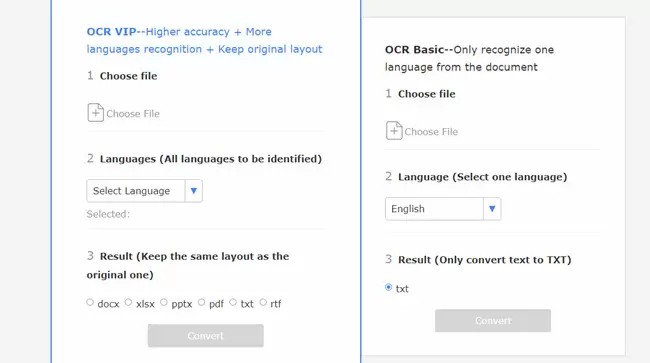 Choose File for OCR