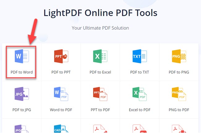 select PDF to Word
