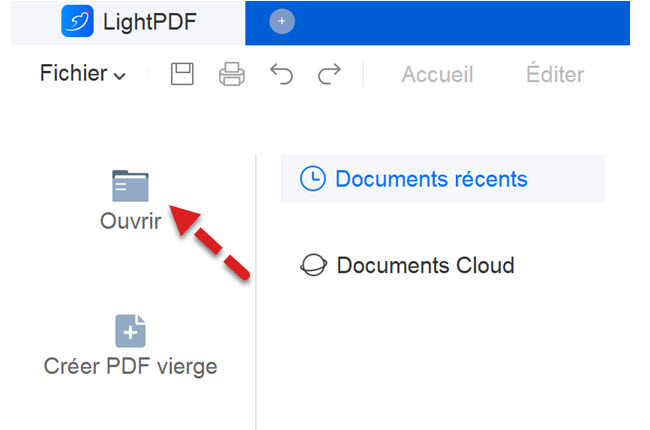 ouvrir PDF dans LightPDF