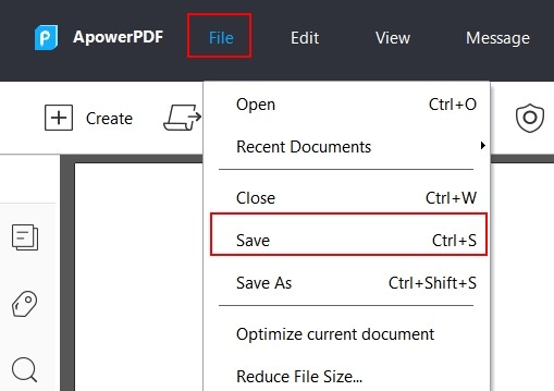 Save Forms in ApowerPDF