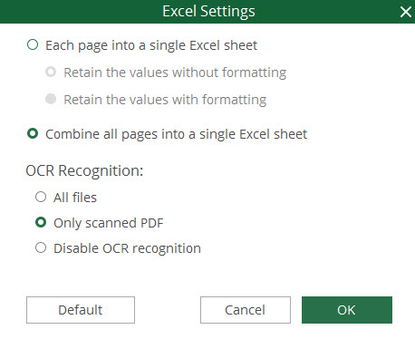 Excel Settings