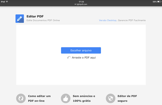 LightPDF Editar no iPad