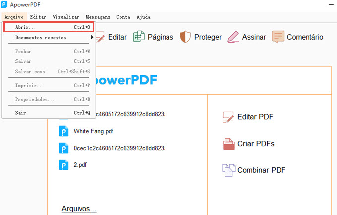 Abra o PDF com o ApowerPDF