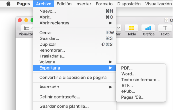 convertir Pages a PDF