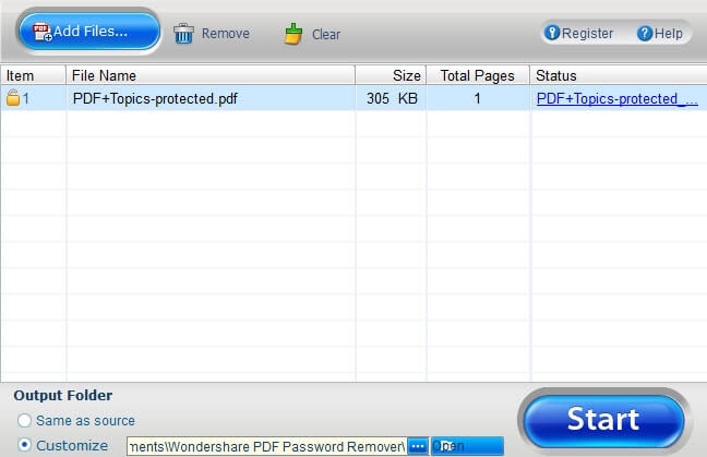 wondershare pdf password removerパスワード解除