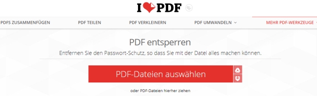 Mit iLovePDF  PDF entsperren